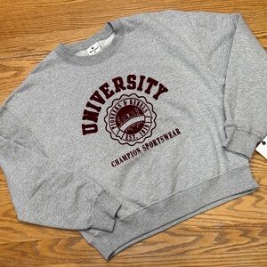 Champion Gray University Crewneck Sweater